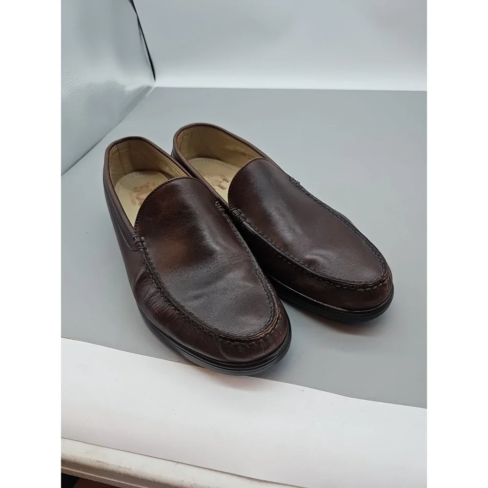 Genuine SAS Handsewn‎ Leather Size 13W Made in USA Brown Loafers Driving Shoes
